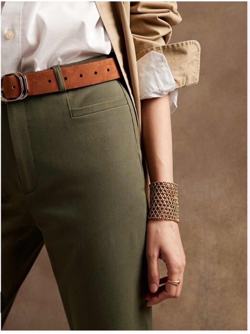 NWT Banana Republic Sloan Olive Green Straight Leg Pants